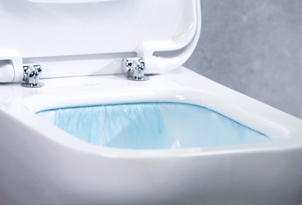 Wit randloos toilet